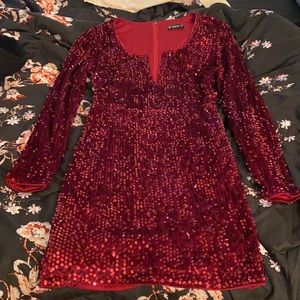 Burgundy sequence dress
